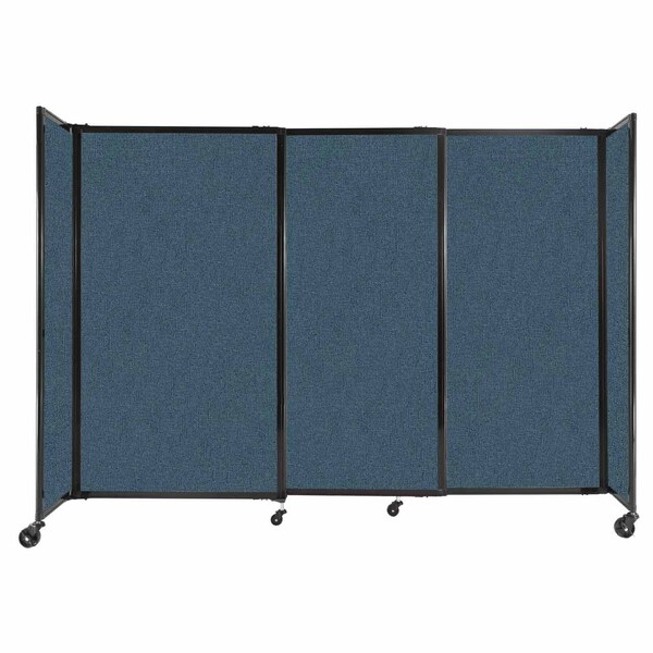 Versare StraightWall Sliding Portable Partition 7'2" x 5' Caribbean Fabric 1448554 - main